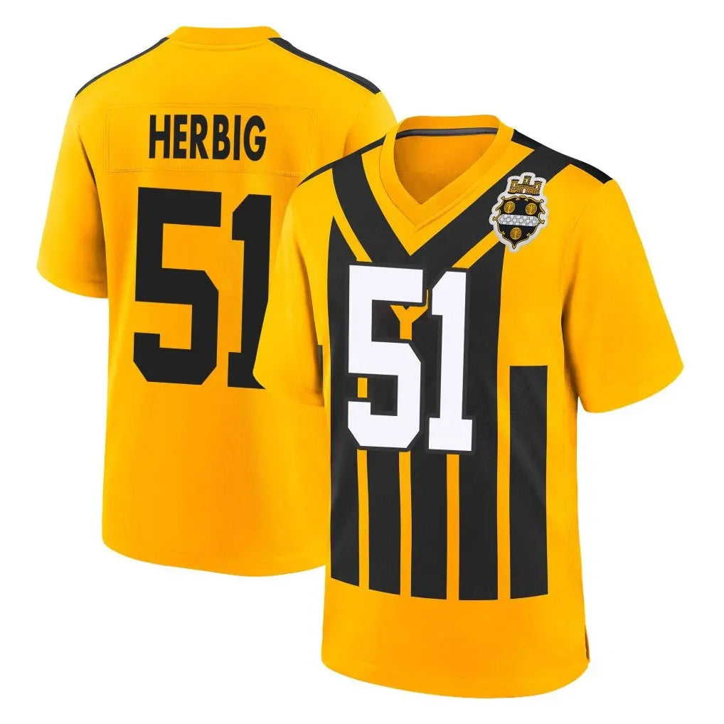 Parkc P.Steelers #51 Nick Herbig Player Gold Limited 1933 Throwback Home Game Stitched Jerseys