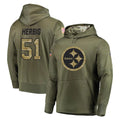 Parkc P.Steelers #51 Nick Herbig Player Olive Salute to Service Pullover Hoodie Home Game Stitched Jerseys