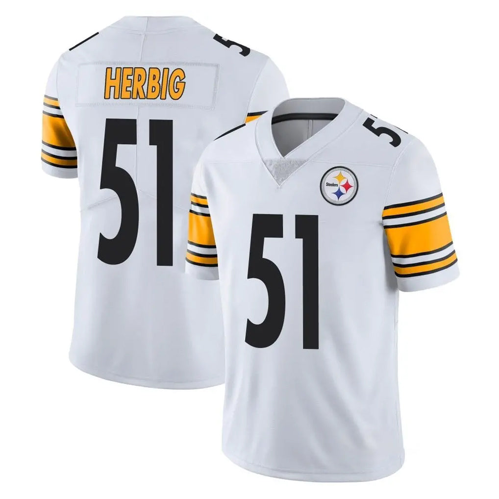 Parkc P.Steelers #51 Nick Herbig Player White Limited Vapor Untouchable Home Game Stitched Jerseys