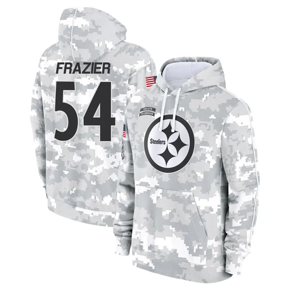 Parkc P.Steelers #54 Zach Frazier Player Arctic Camo Limited Salute to Service Pullover Hoodies Game Stitched Jerseys