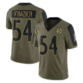 Parkc P.Steelers #54 Zach Frazier Player Olive Salute To Service Limited Game Stitched Jerseys