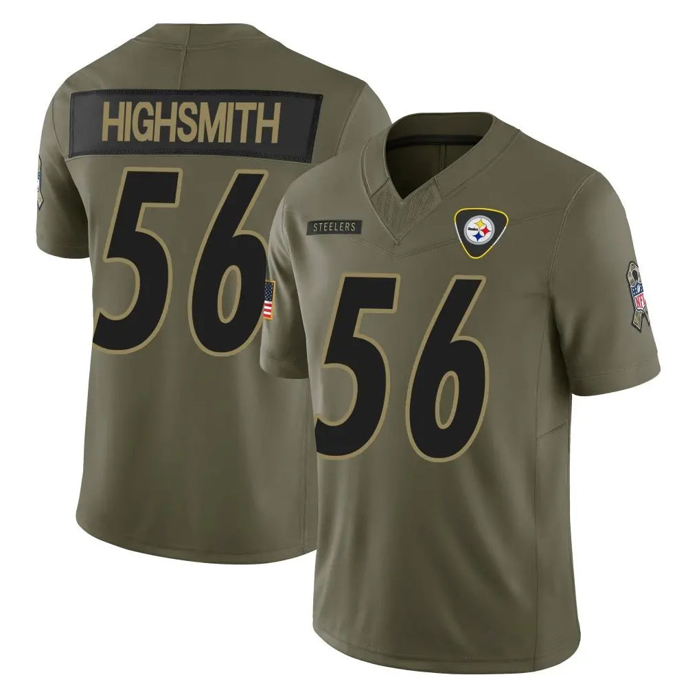 Parkc P.Steelers #56 Alex Highsmith Player Olive 2025 Salute To Service Limited Home Game Stitched Jerseys