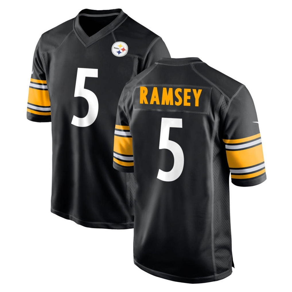Parkc P.Steelers #5 Jalen Ramsey Player Black Home Game Stitched Jerseys