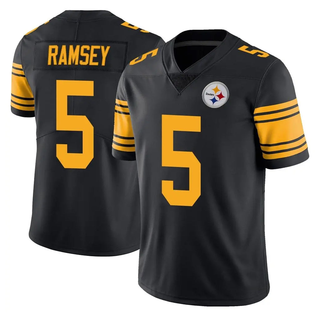 Parkc P.Steelers #5 Jalen Ramsey Player Black Limited Color Rush Home Game Stitched Jerseys