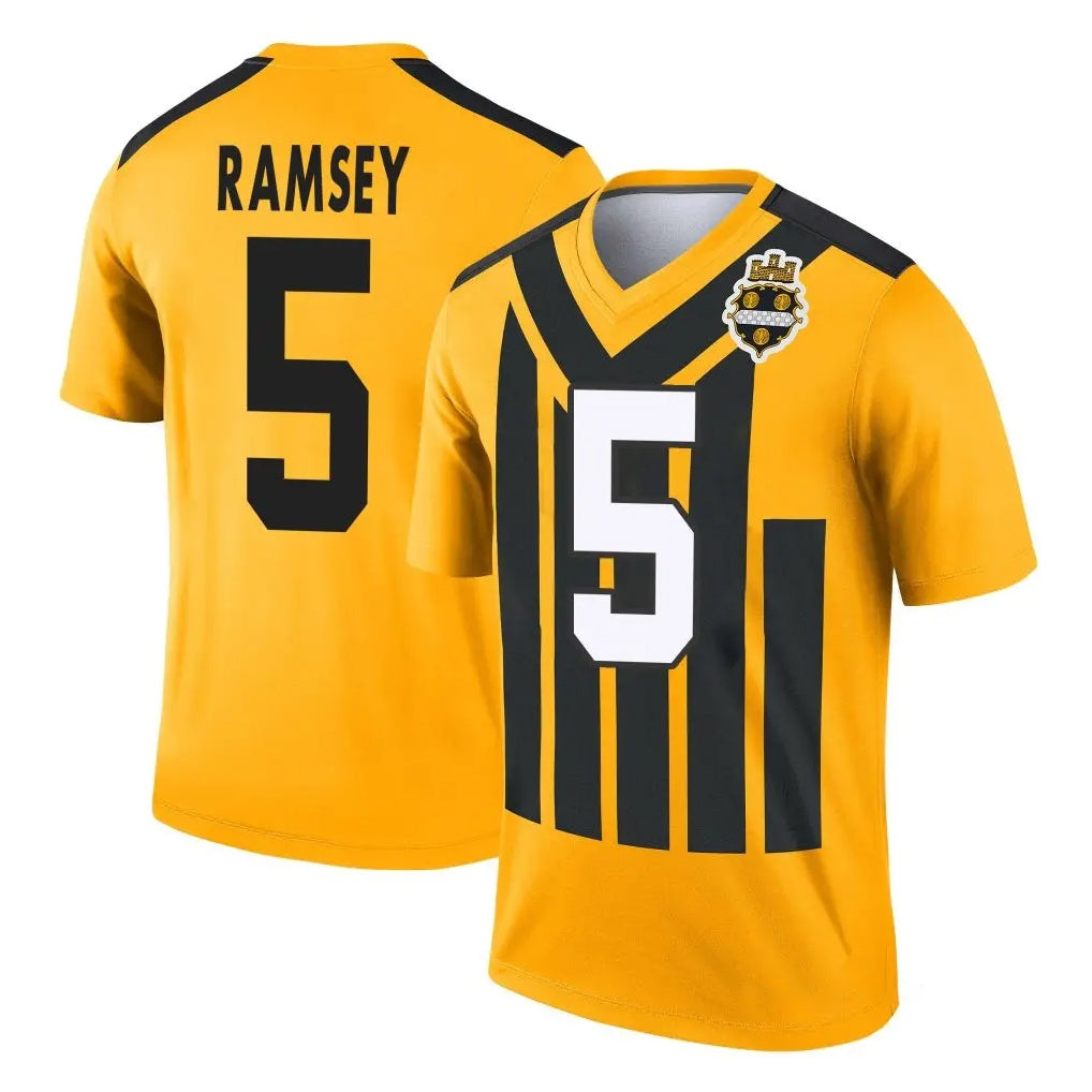 Parkc P.Steelers #5 Jalen Ramsey Player Gold Legend Limited 1933 Throwback Performance Home Game Stitched Jerseys
