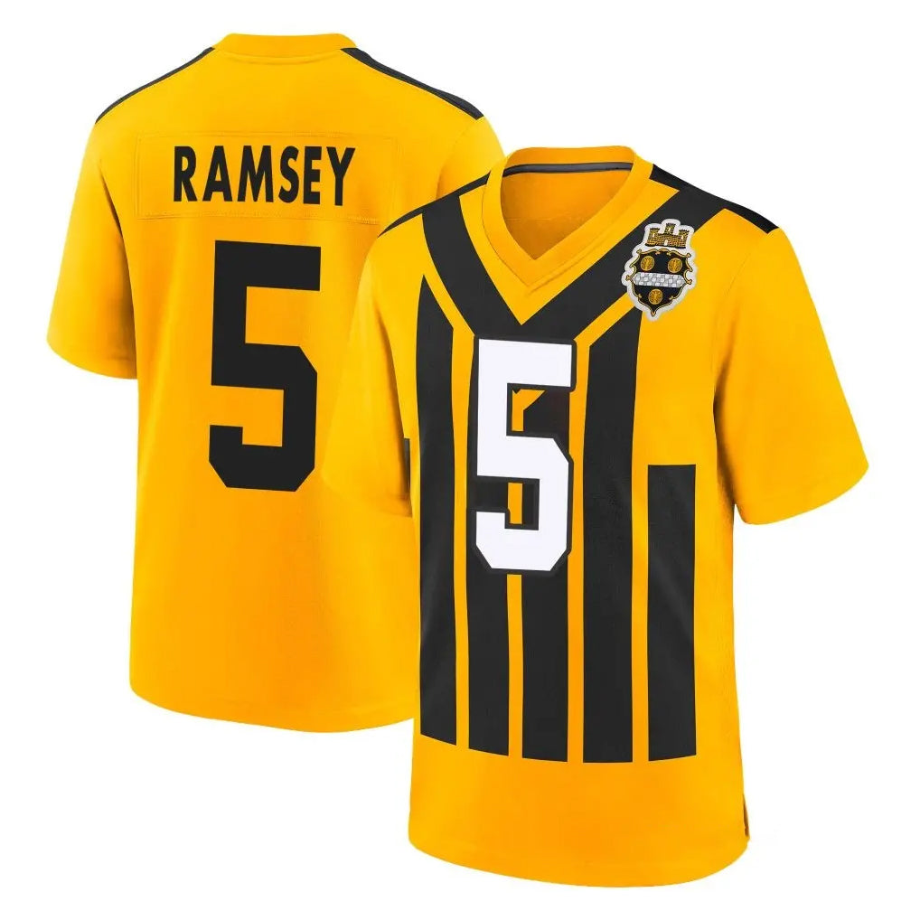 Parkc P.Steelers #5 Jalen Ramsey Player Gold Limited 1933 Throwback Home Game Stitched Jerseys