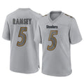 Parkc P.Steelers #5 Jalen Ramsey Player Gray Atmosphere Fashion Home Game Stitched Jerseys