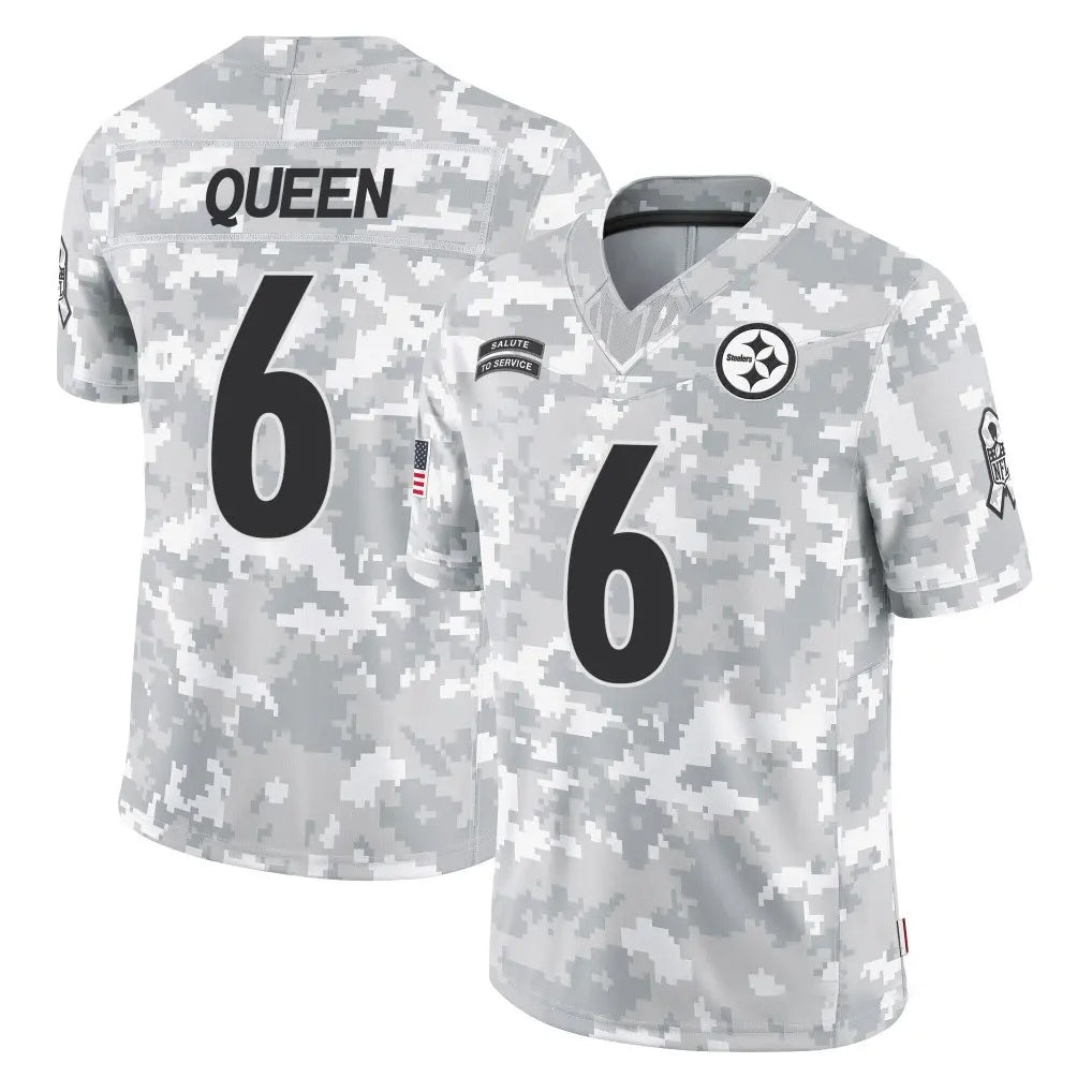 Parkc P.Steelers #6 Patrick Queen Player Arctic Camo Limited Salute To Service Home Game Stitched Jerseys