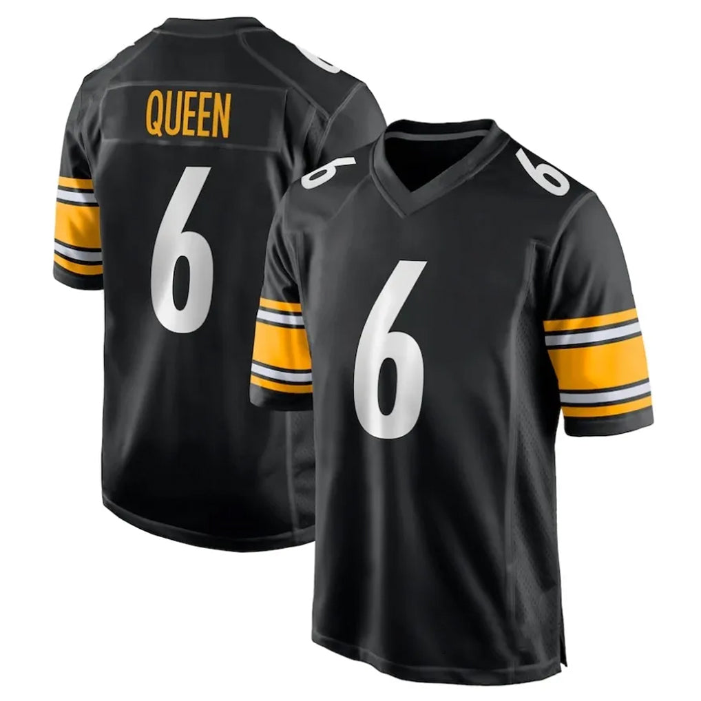 Parkc P.Steelers #6 Patrick Queen Player Black Home Game Stitched Jerseys