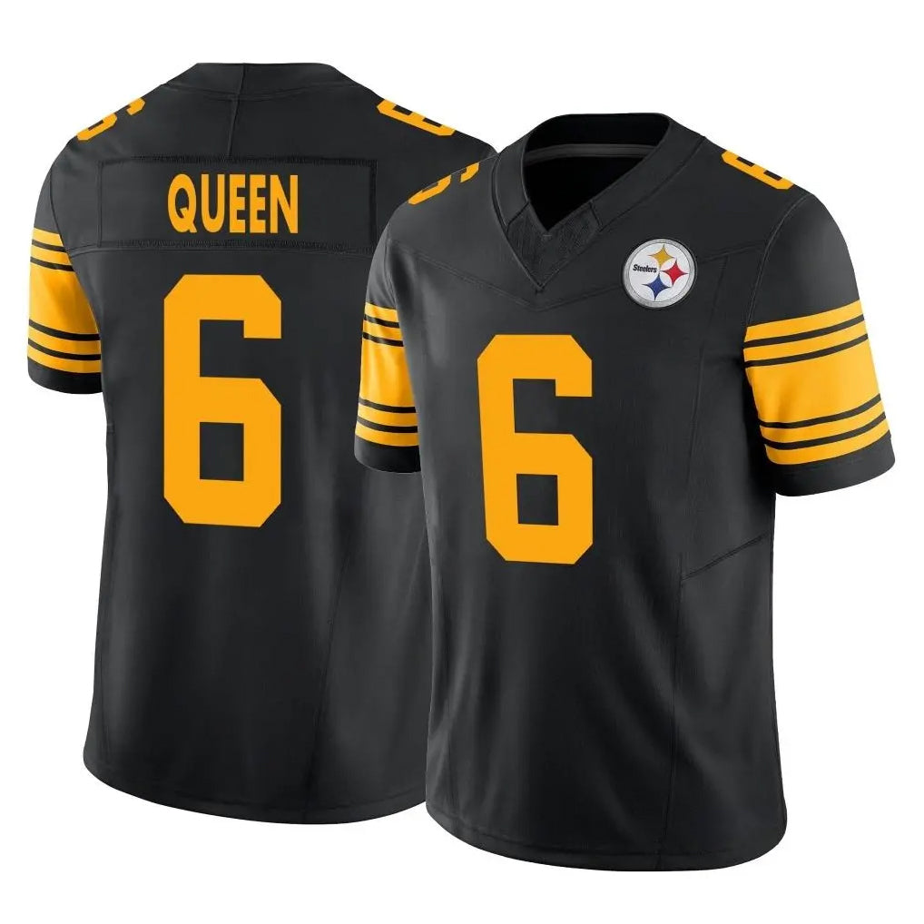 Parkc P.Steelers #6 Patrick Queen Player Black Limited 2nd Alternate Vapor F.U.S.E. Home Game Stitched Jerseys