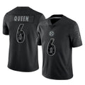 Parkc P.Steelers #6 Patrick Queen Player Black Reflective Limited Home Game Stitched Jerseys