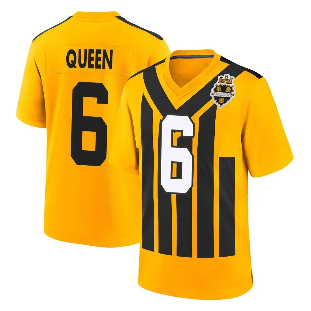 Parkc P.Steelers #6 Patrick Queen Player Gold Limited 1933 Throwback Home Game Stitched Jerseys