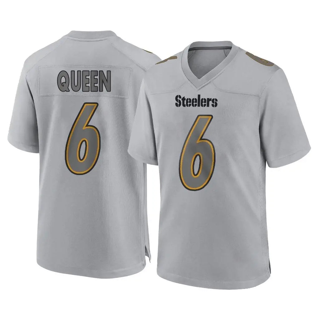 Parkc P.Steelers #6 Patrick Queen Player Gray Atmosphere Fashion Home Game Stitched Jerseys