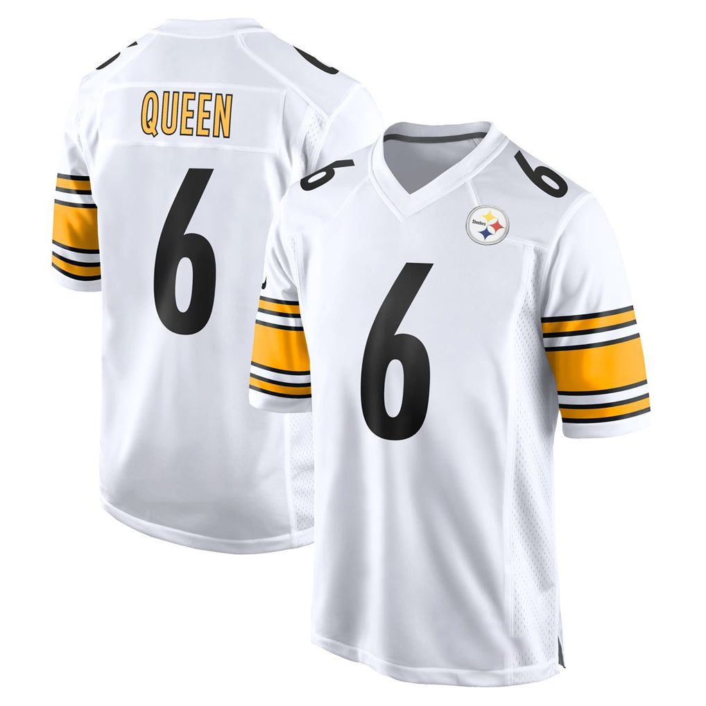 Parkc P.Steelers #6 Patrick Queen Player White Home Game Stitched Jerseys