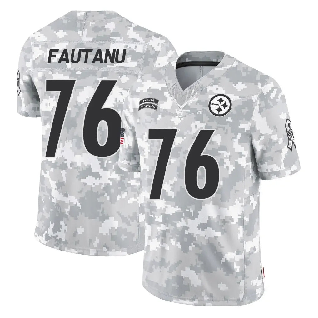 Parkc P.Steelers #76 Troy Fautanu Player Arctic Camo Limited Salute To Service Home Game Stitched Jerseys