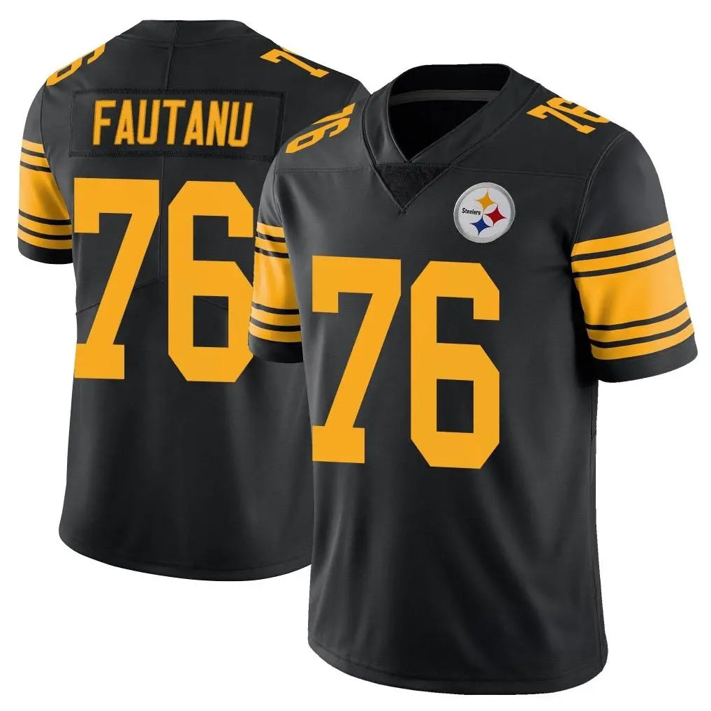 Parkc P.Steelers #76 Troy Fautanu Player Black Limited Color Rush Home Game Stitched Jerseys