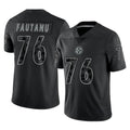 Parkc P.Steelers #76 Troy Fautanu Player Black Reflective Limited Home Game Stitched Jerseys