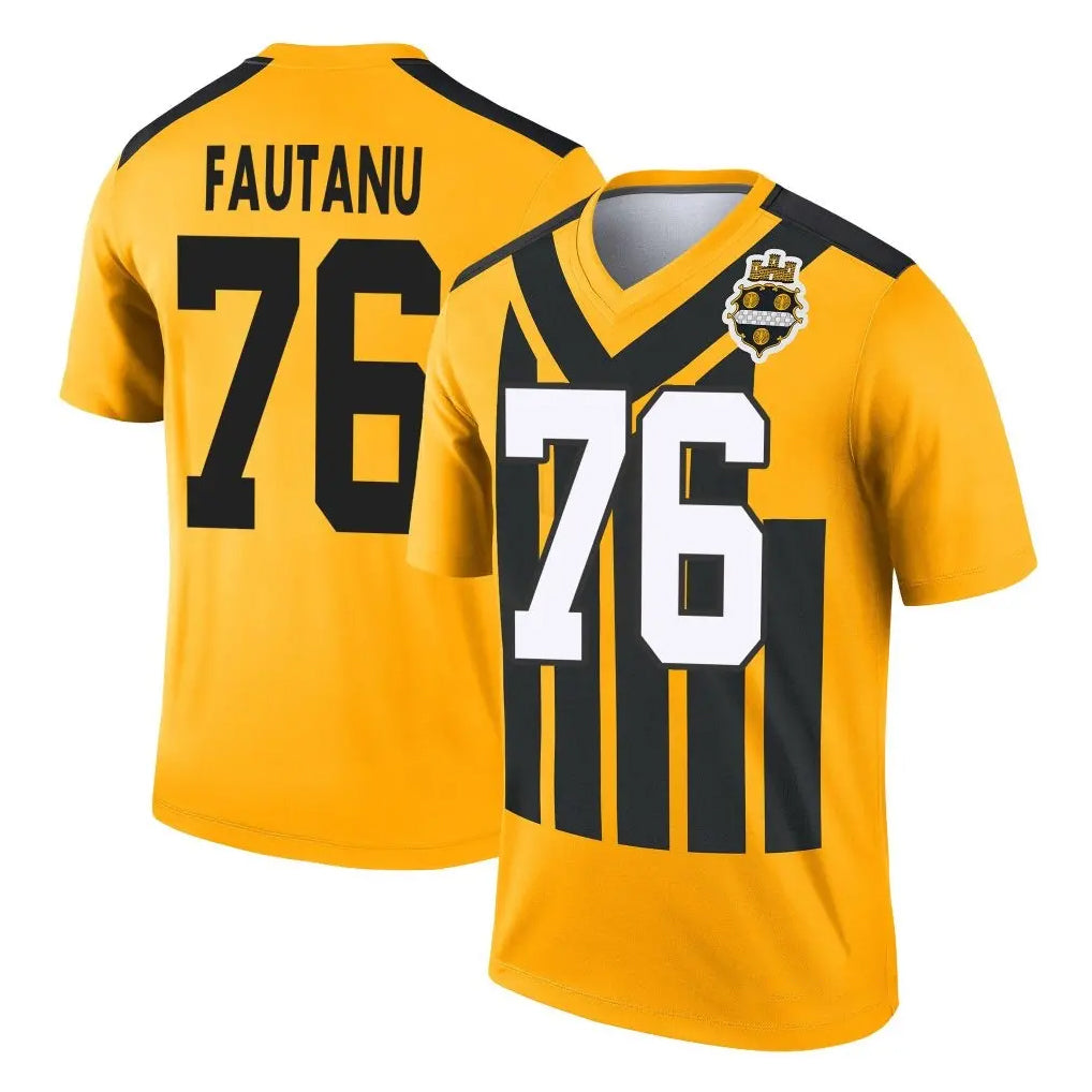 Parkc P.Steelers #76 Troy Fautanu Player Gold Legend Limited 1933 Throwback Performance Home Game Stitched Jerseys