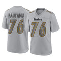 Parkc P.Steelers #76 Troy Fautanu Player Gray Atmosphere Fashion Home Game Stitched Jerseys