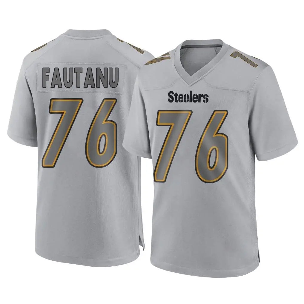 Parkc P.Steelers #76 Troy Fautanu Player Gray Atmosphere Fashion Home Game Stitched Jerseys