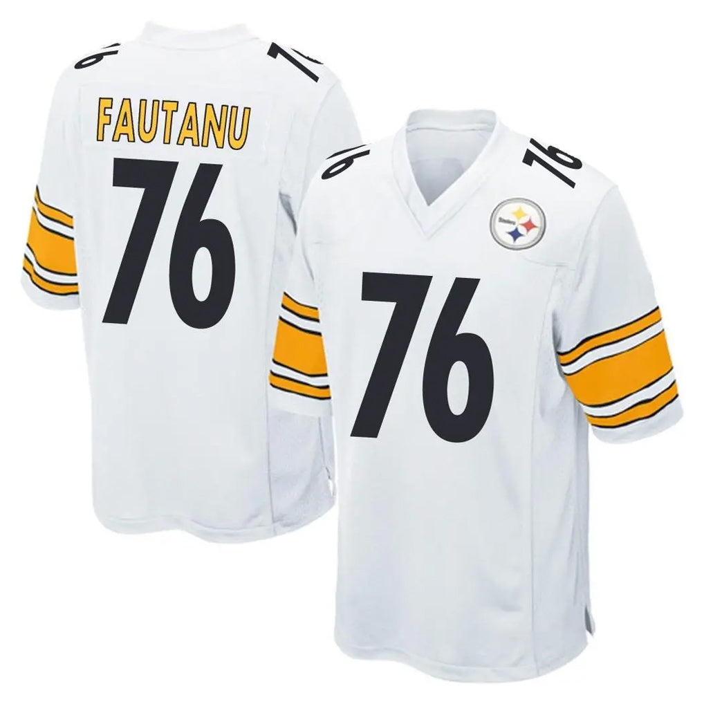 Parkc P.Steelers #76 Troy Fautanu Player White Home Game Stitched Jerseys