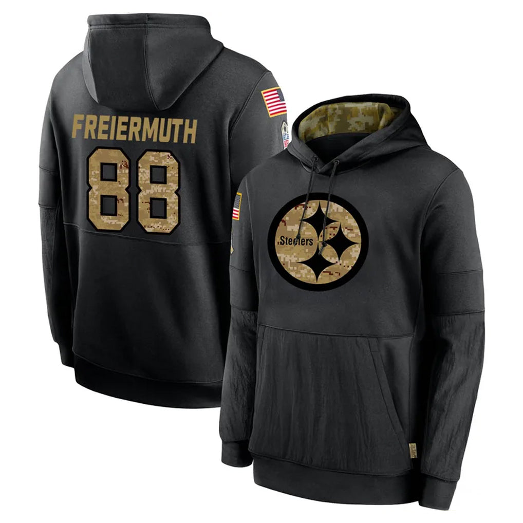 Parkc P.Steelers #88 Pat Freiermuth Player Black Salute to Service Hoodies Limited Game Stitched Jerseys