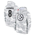 Parkc P.Steelers #8 Aaron Rodgers Player Arctic Camo Limited Salute to Service Pullover Hoodies Game Stitched Jerseys