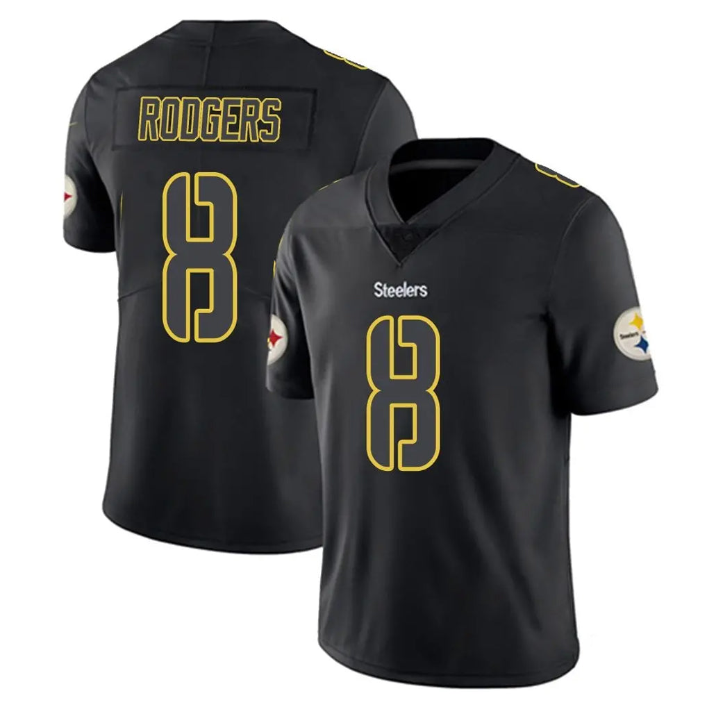 Parkc P.Steelers #8 Aaron Rodgers Player Black Impact Limited Home Game Stitched Jerseys