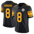 Parkc P.Steelers #8 Aaron Rodgers Player Black Limited Color Rush Home Game Stitched Jerseys