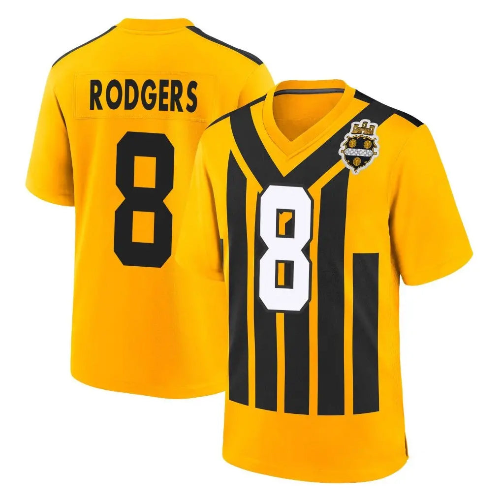 Parkc P.Steelers #8 Aaron Rodgers Player Gold Limited 1933 Throwback Home Game Stitched Jerseys