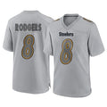 Parkc P.Steelers #8 Aaron Rodgers Player Gray Atmosphere Fashion Home Game Stitched Jerseys