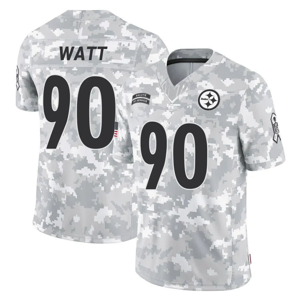 Parkc P.Steelers #90 T.J. Watt Player Arctic Camo Limited Salute To Service Home Game Stitched Jerseys