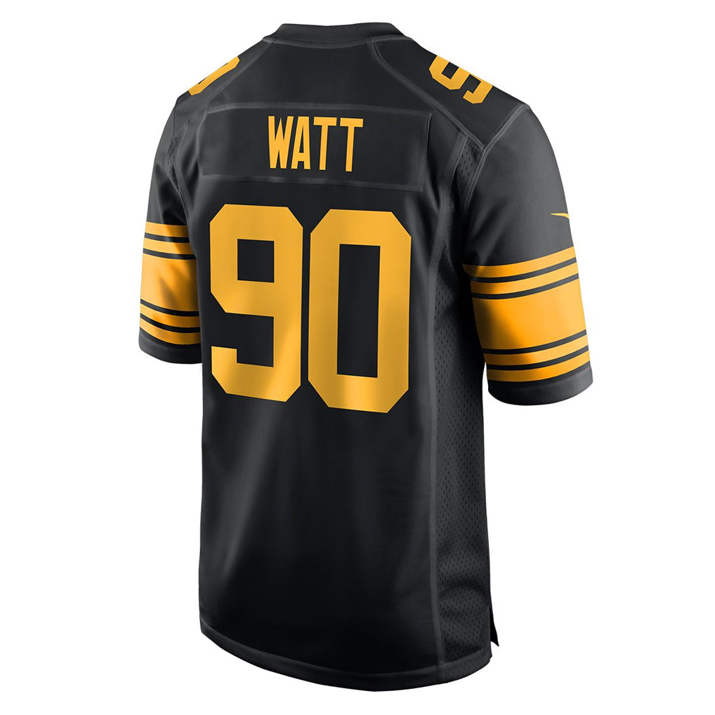 Parkc P.Steelers #90 T.J. Watt Player Black Color Rush Home Game Stitched Jerseys