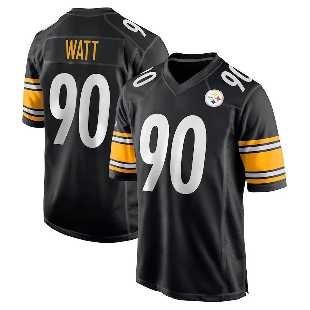 Parkc P.Steelers #90 T.J. Watt Player Black Home Game Stitched Jerseys