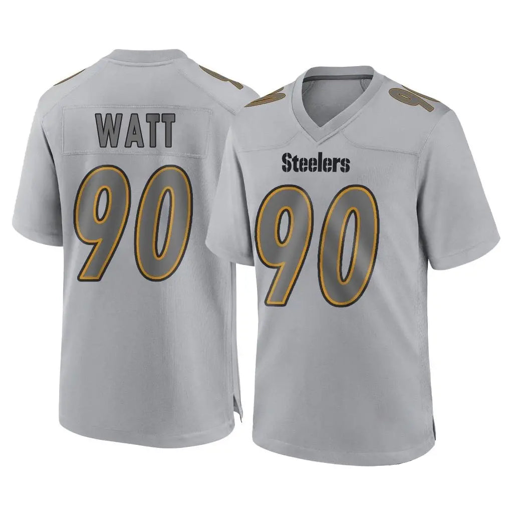 Parkc P.Steelers #90 T.J. Watt Player Gray Atmosphere Fashion Home Game Stitched Jerseys