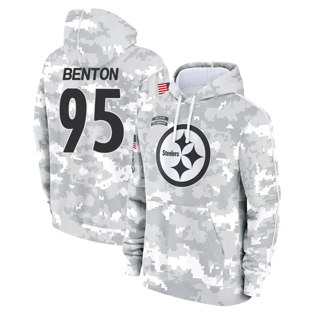 Parkc P.Steelers #95 Keeanu Benton Player Arctic Camo Limited Salute to Service Pullover Hoodies Game Stitched Jerseys