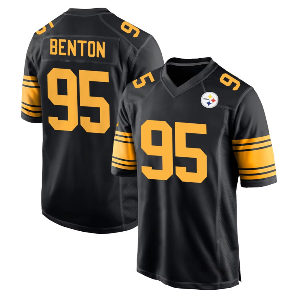 Parkc P.Steelers #95 Keeanu Benton Player Black Color Rush Home Game Stitched Jerseys