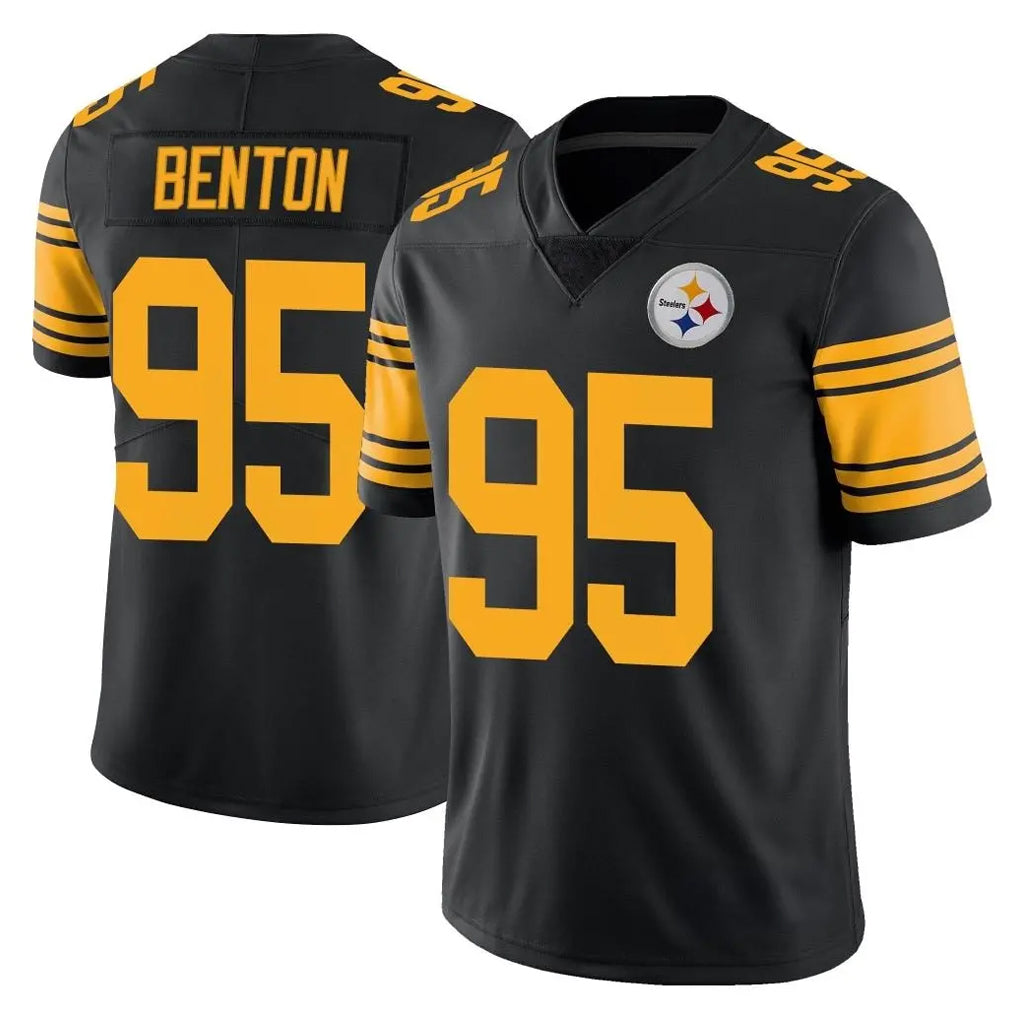 Parkc P.Steelers #95 Keeanu Benton Player Black Limited Color Rush Home Game Stitched Jerseys