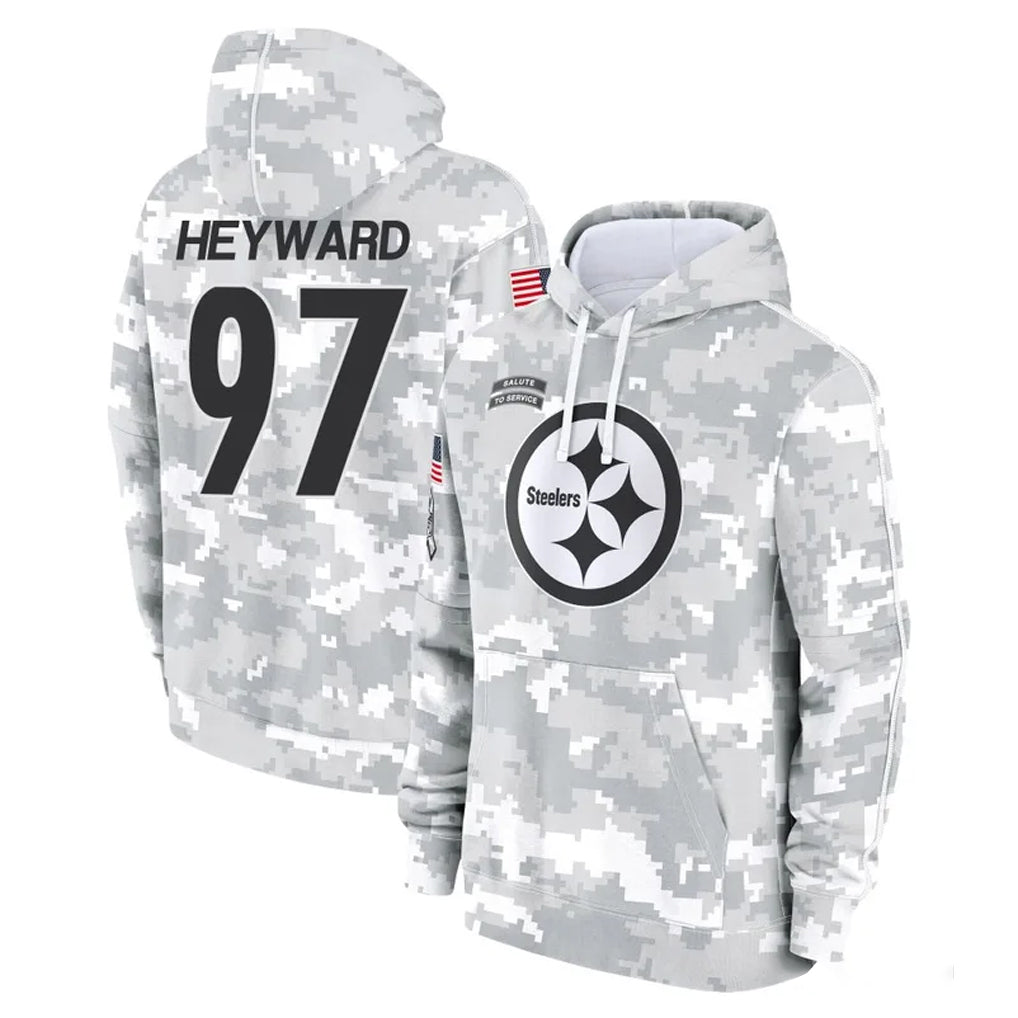Parkc P.Steelers #97 Cameron Heyward Player Arctic Camo Limited Salute to Service Pullover Hoodies Game Stitched Jerseys