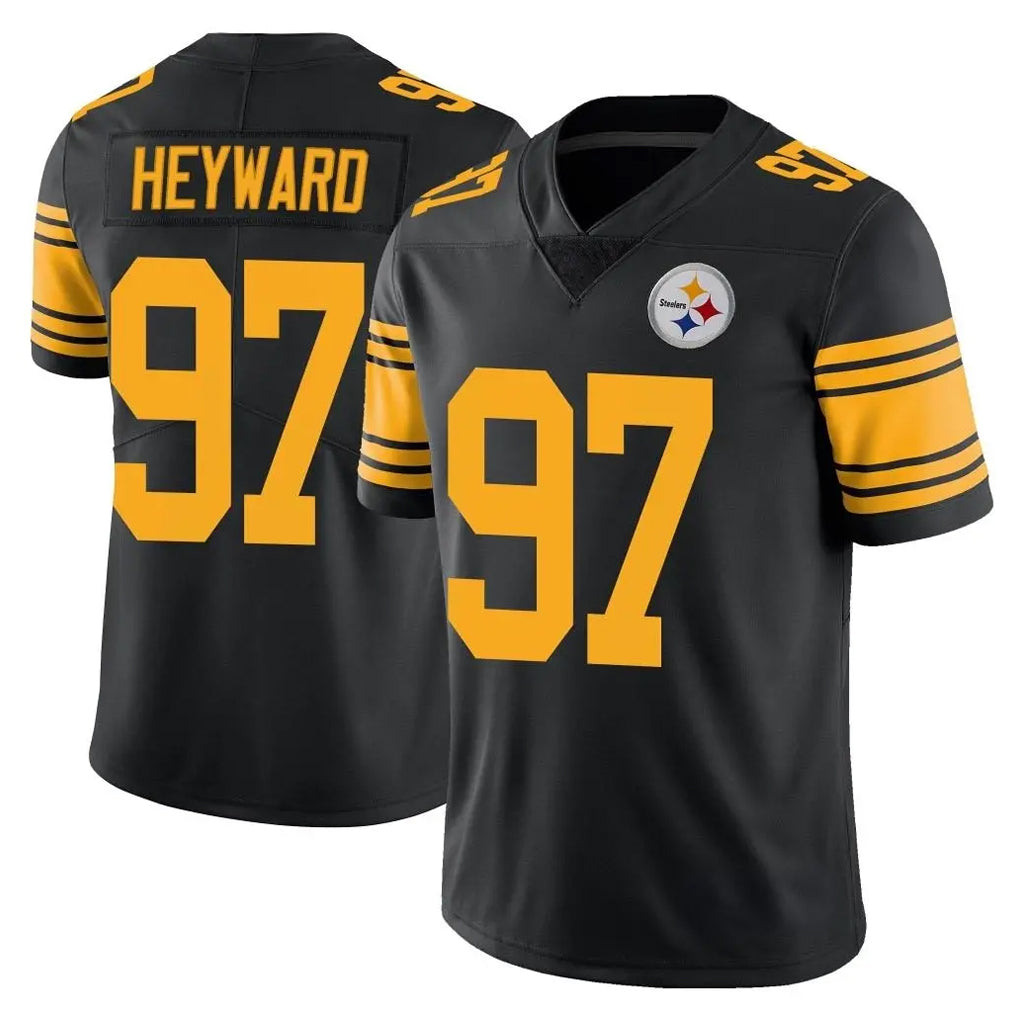 Parkc P.Steelers #97 Cameron Heyward Player Black Limited Color Rush Home Game Stitched Jerseys