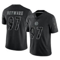 Parkc P.Steelers #97 Cameron Heyward Player Black Reflective Limited Home Game Stitched Jerseys