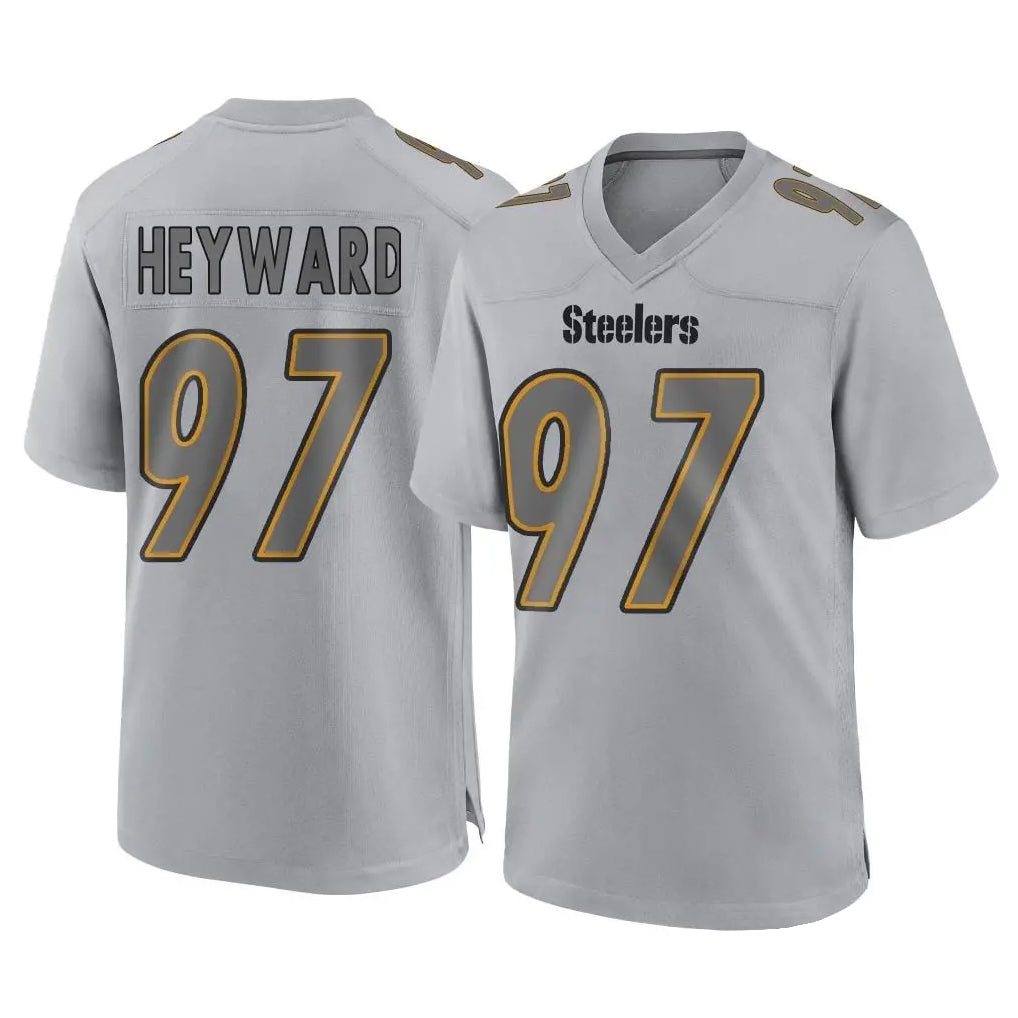 Parkc P.Steelers #97 Cameron Heyward Player Gray Atmosphere Fashion Home Game Stitched Jerseys