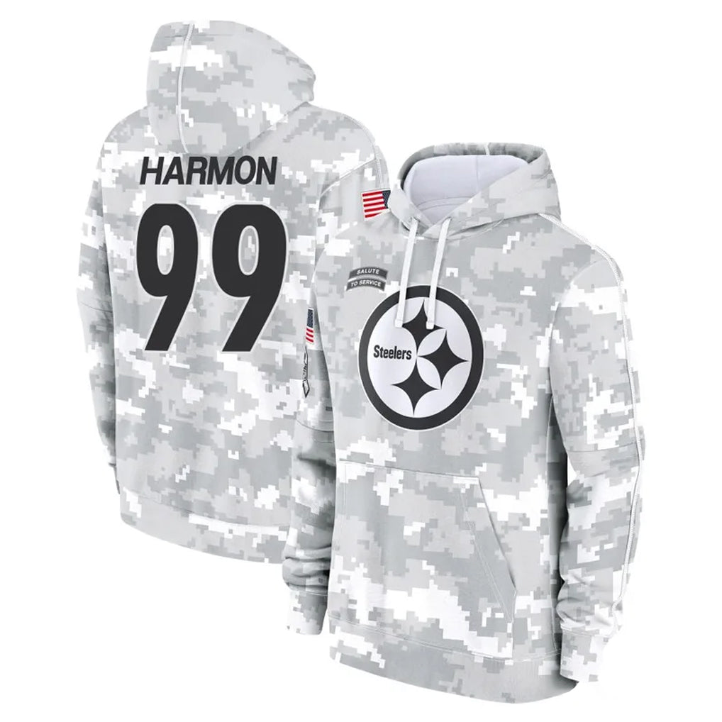 Parkc P.Steelers #99 Derrick Harmon Player Arctic Camo Limited Salute to Service Pullover Hoodies Game Stitched Jerseys