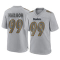 Parkc P.Steelers #99 Derrick Harmon Player Gray Atmosphere Fashion Home Game Stitched Jerseys
