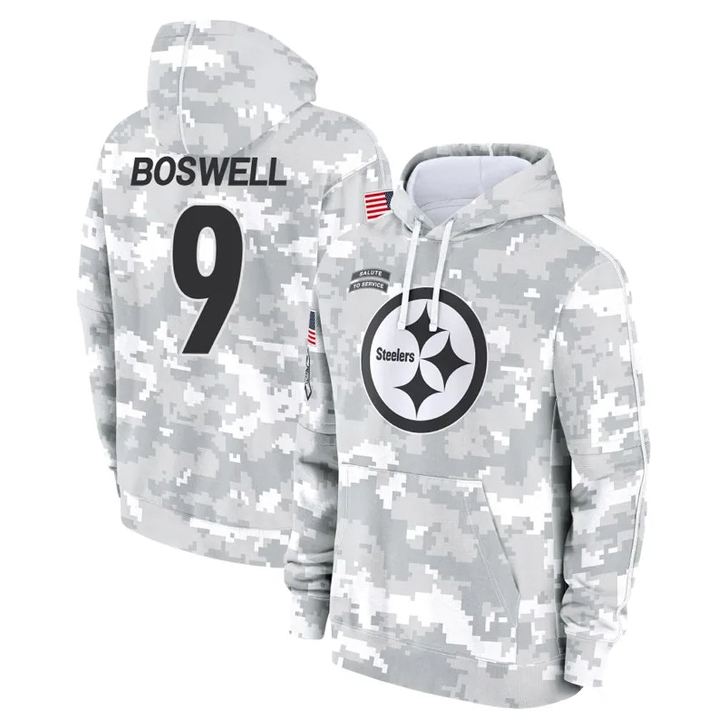Parkc P.Steelers #9 Chris Boswell Player Arctic Camo Limited Salute to Service Pullover Hoodies Game Stitched Jerseys
