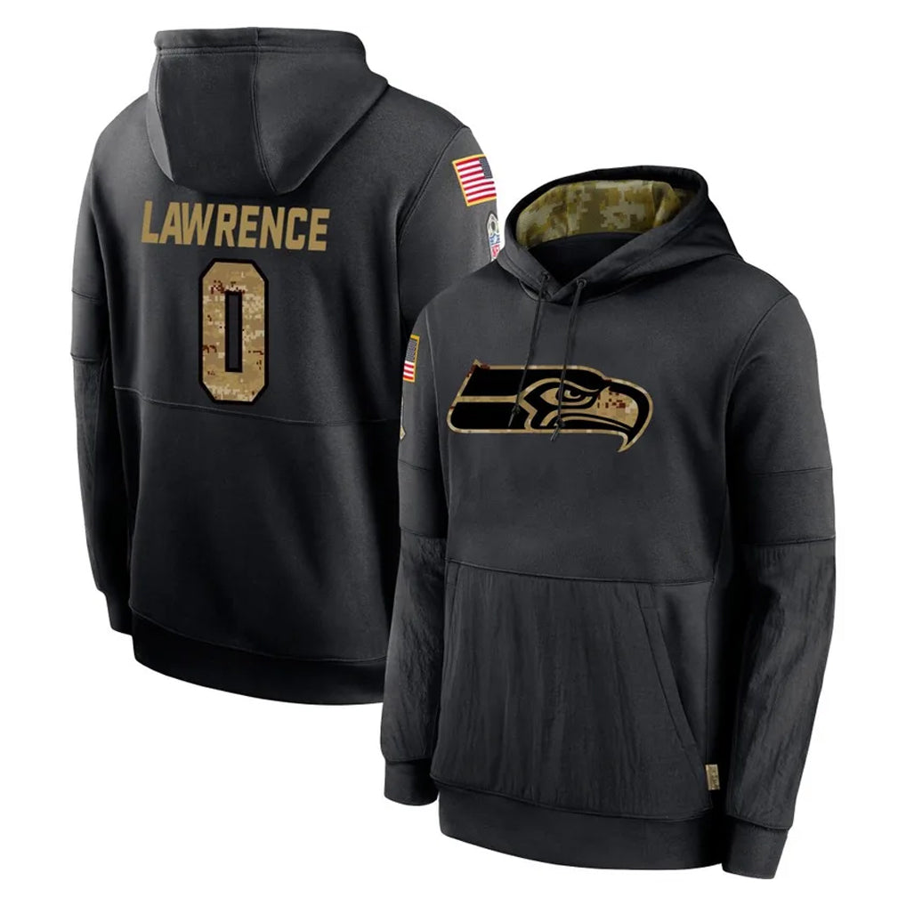 Parkc S.Seahawks #0 DeMarcus Lawrence Player Black Salute to Service Hoodies Limited Game Stitched Jerseys