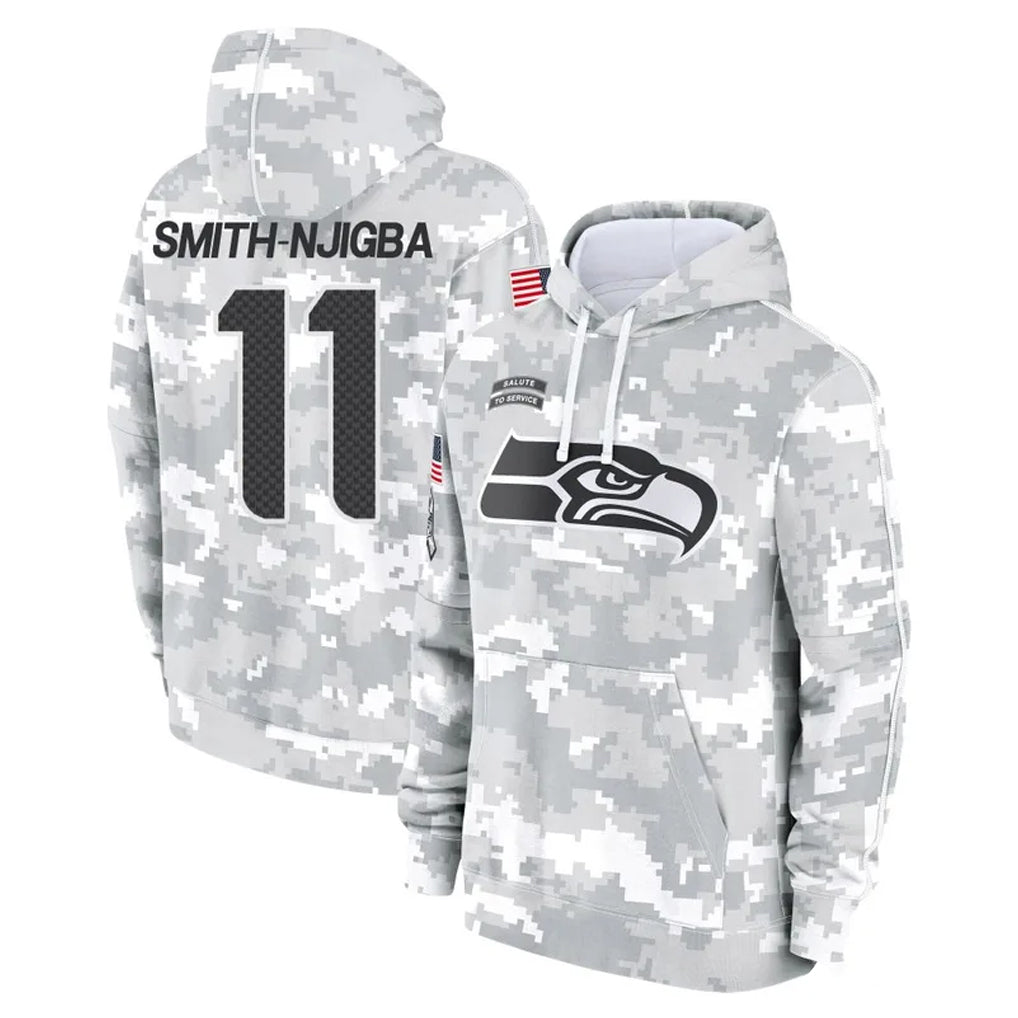 Parkc S.Seahawks #11 Jaxon Smith-Njigba Player Arctic Camo Limited Salute to Service Pullover Hoodies Game Stitched Jerseys