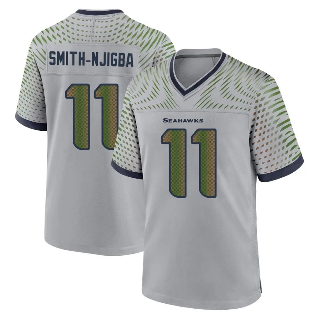 Parkc S.Seahawks #11 Jaxon Smith-Njigba Player Grey 2025 Rivalries Collection Home Game Stitched Jerseys