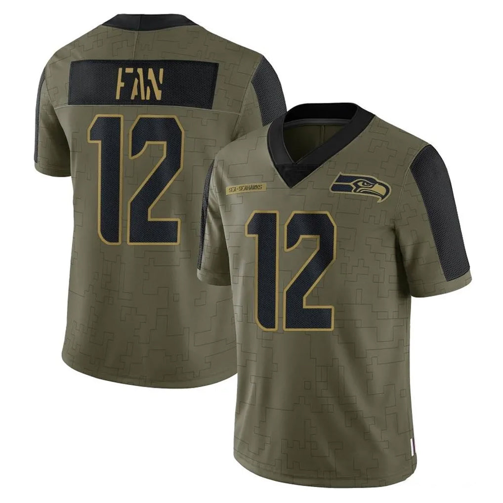 Parkc S.Seahawks #12 12th Fan Player Olive Salute To Service Limited Game Stitched Jerseys