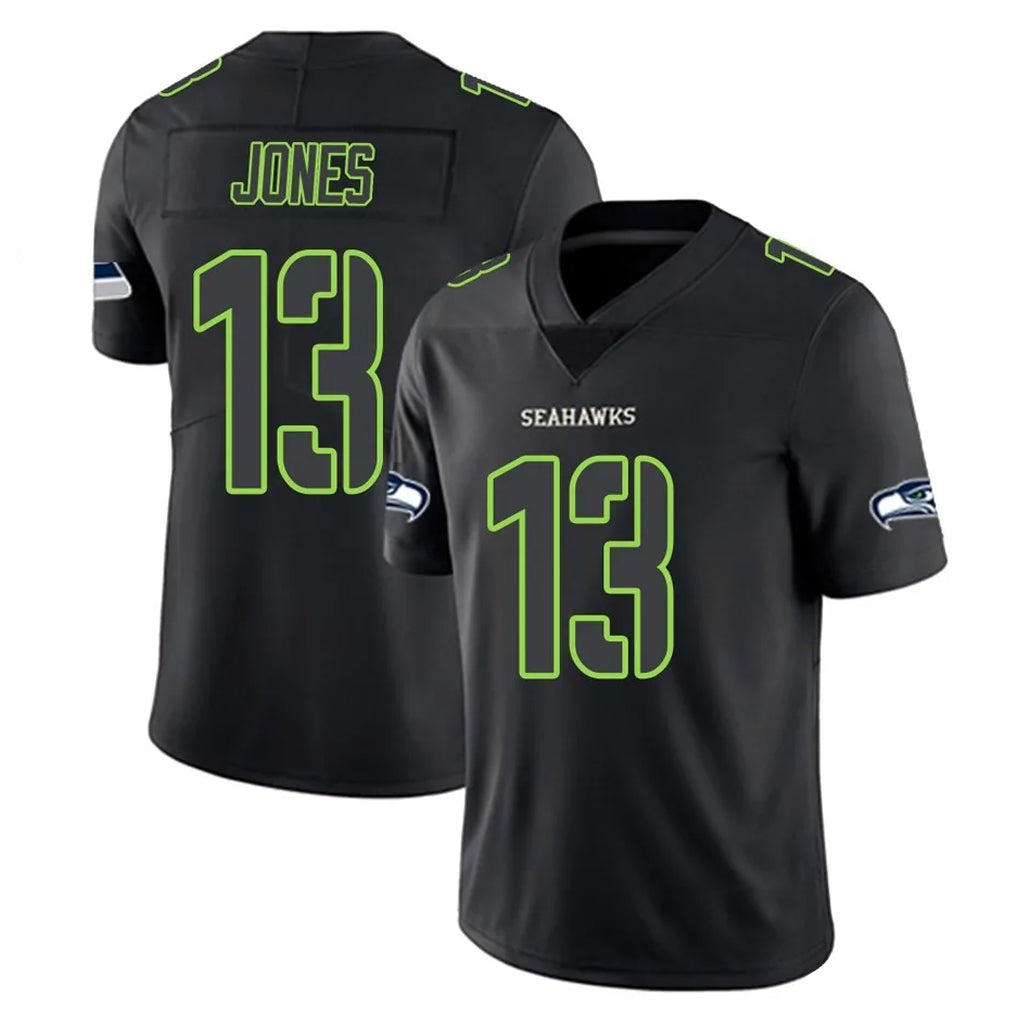 Parkc S.Seahawks #13 Ernest Jones IV Player Black Impact Limited Home Game Stitched Jerseys